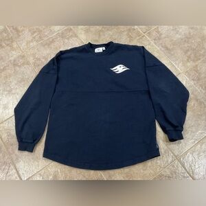 Disney Navy Long Sleeve Spirit Tee with White Mickey Logo - M